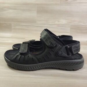 Ecco Terra Sandals Hiking Golf Women Size 40  Us 6 Leather Black Outdoor